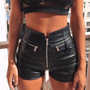 Tigermist leather shorts NWT